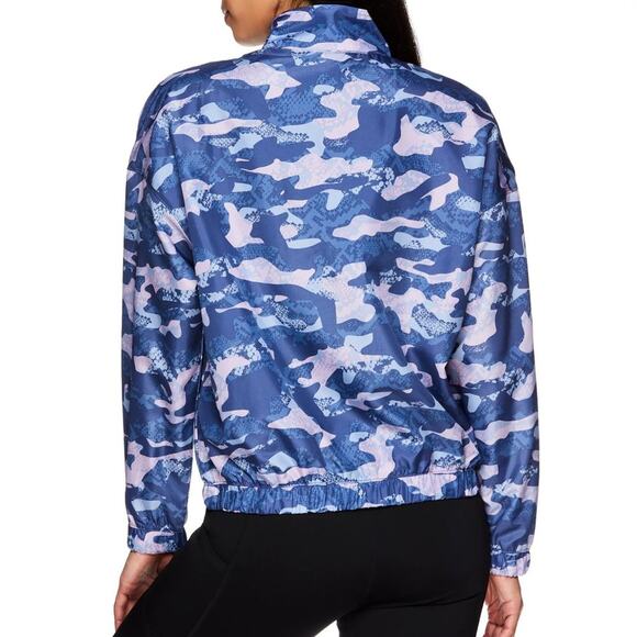 REEBOK | Blue Camouflage Windbreaker Pullover Jacket | Top - Picture 3 of 14